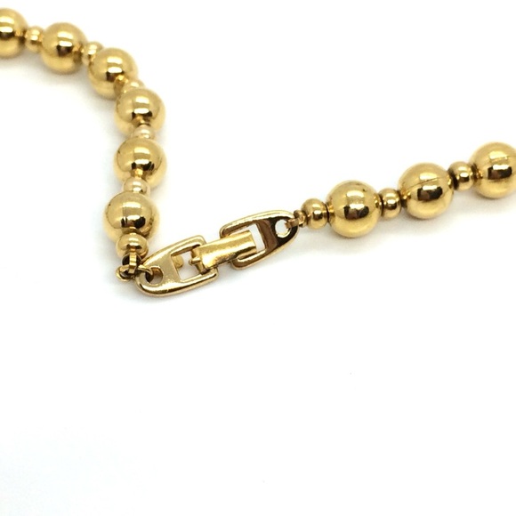 VINTAGE 80S 90S NAPIER GOLD TONE CARVED ACRYLIC BEAD BAUBLE NECKLACE BEADED - Picture 12 of 12
